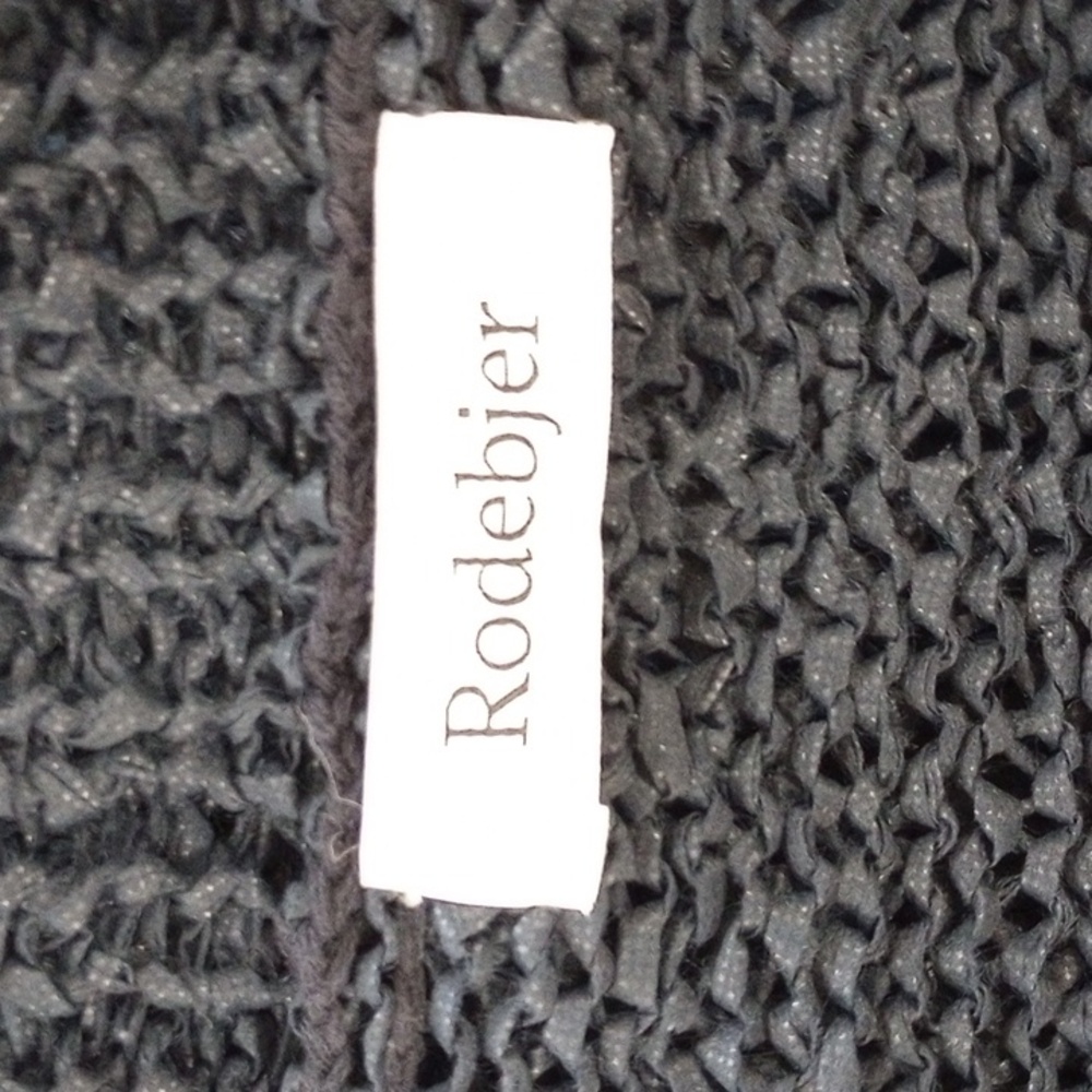 Rodebjer Anisah Blue Tape Yarn Oversize Open Weave Side Tie Sweater, Size XL - Picture 12 of 16